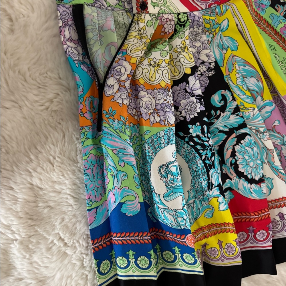 Authentic Versace Multicolor Printed Pleated - image 6